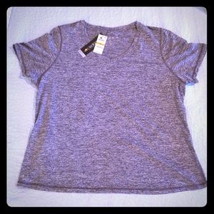 NWT Ideology Woman V Neck workout grey 3XL Top